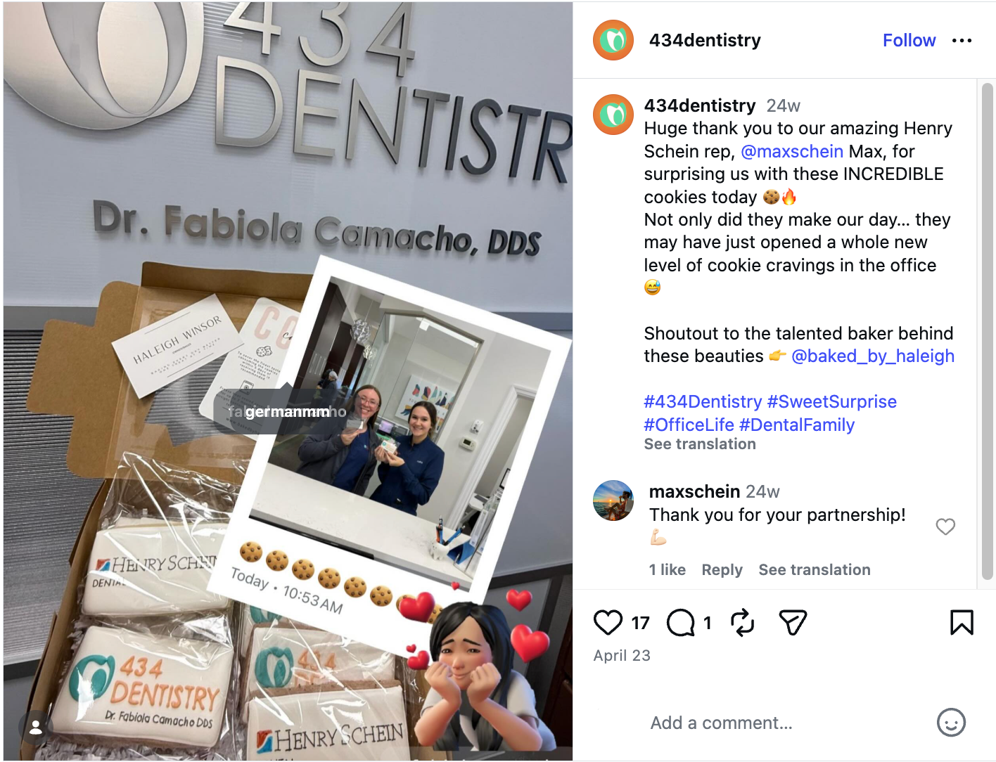 A team celebration at 434 Dentistry